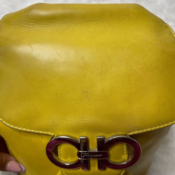 Salvatore Ferragamo Women\'s Yellow Gancini Leather Backpack main image 11
